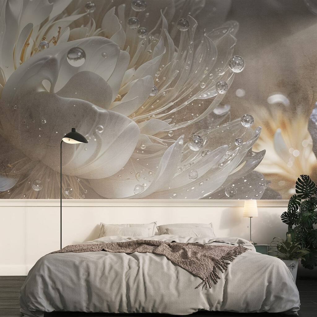 Delicate petals with sparkling droplets Delicate petals with sparkling droplets