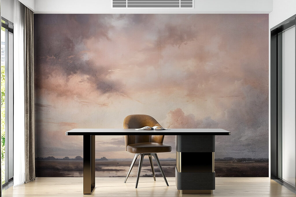 Landscape with a body of water and clouds