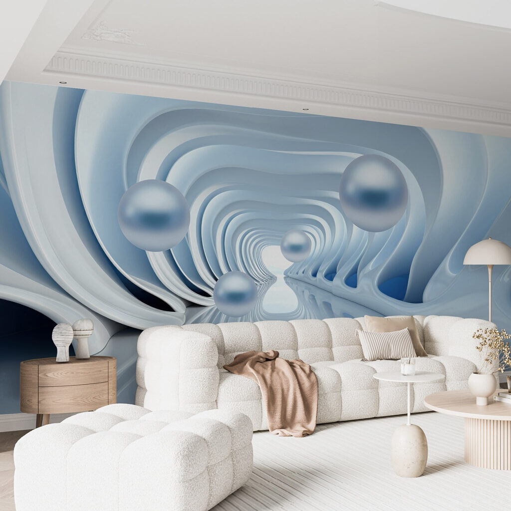 Fluid shapes and floating orbs abound Fluid shapes and floating orbs abound