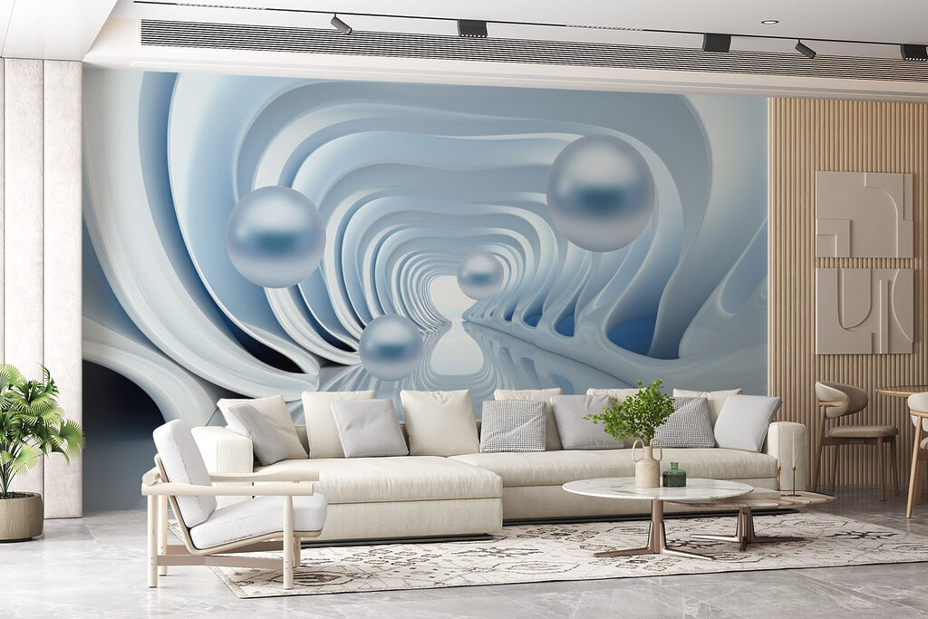 Fluid shapes and floating orbs abound Fluid shapes and floating orbs abound