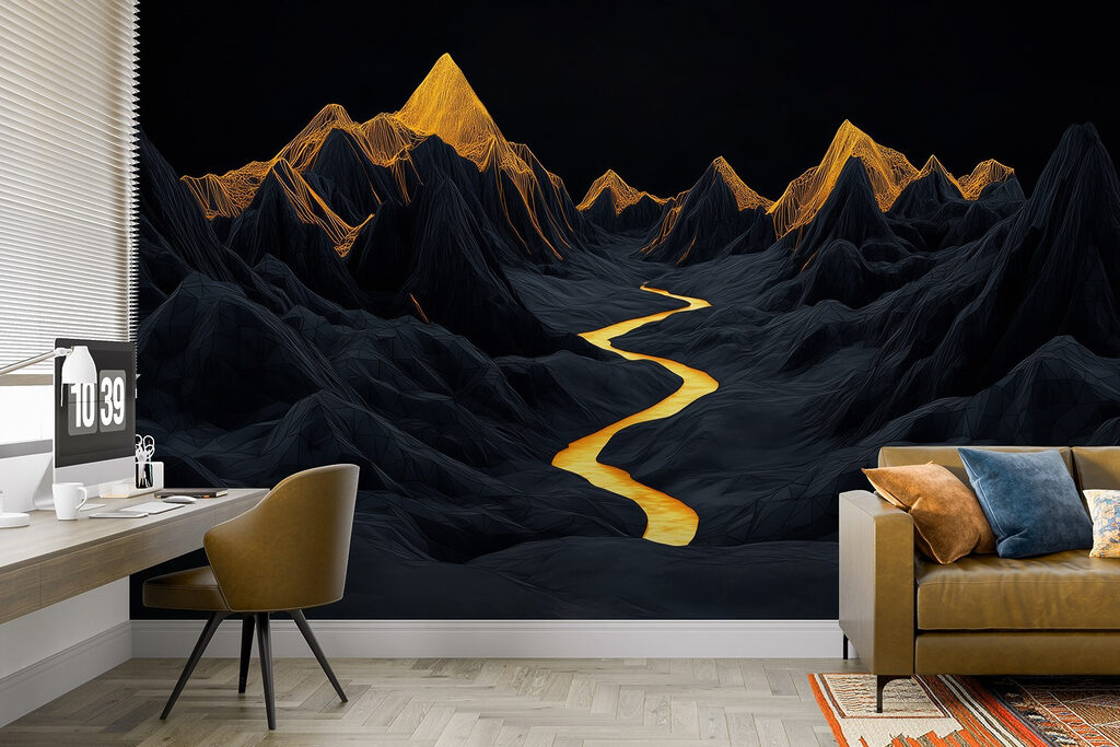 River running through a mountain range