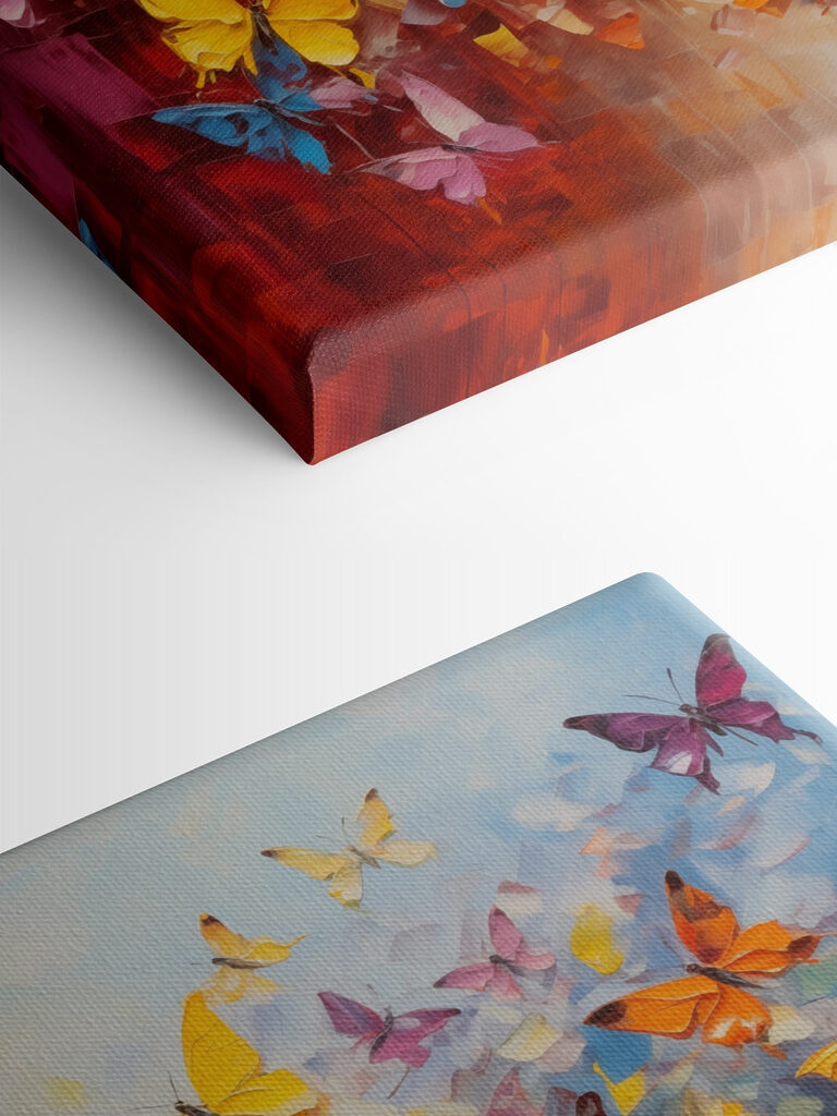 Group of butterflies flying in the air