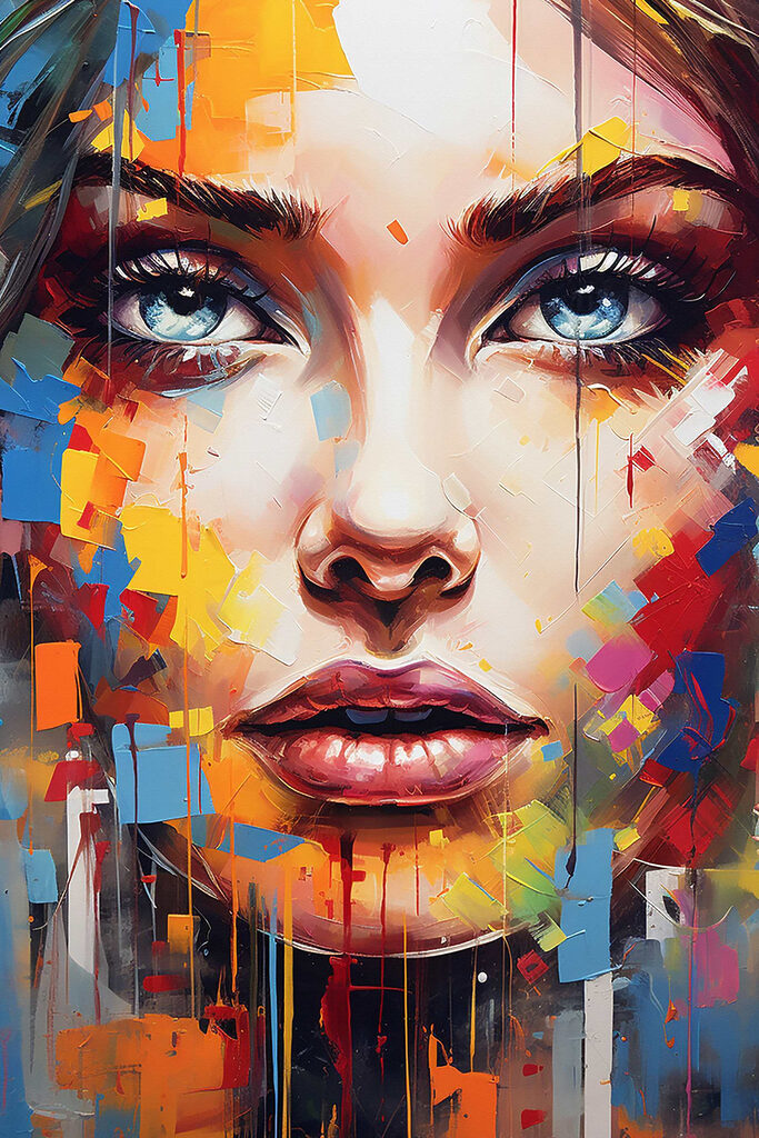 Painting of a woman's face