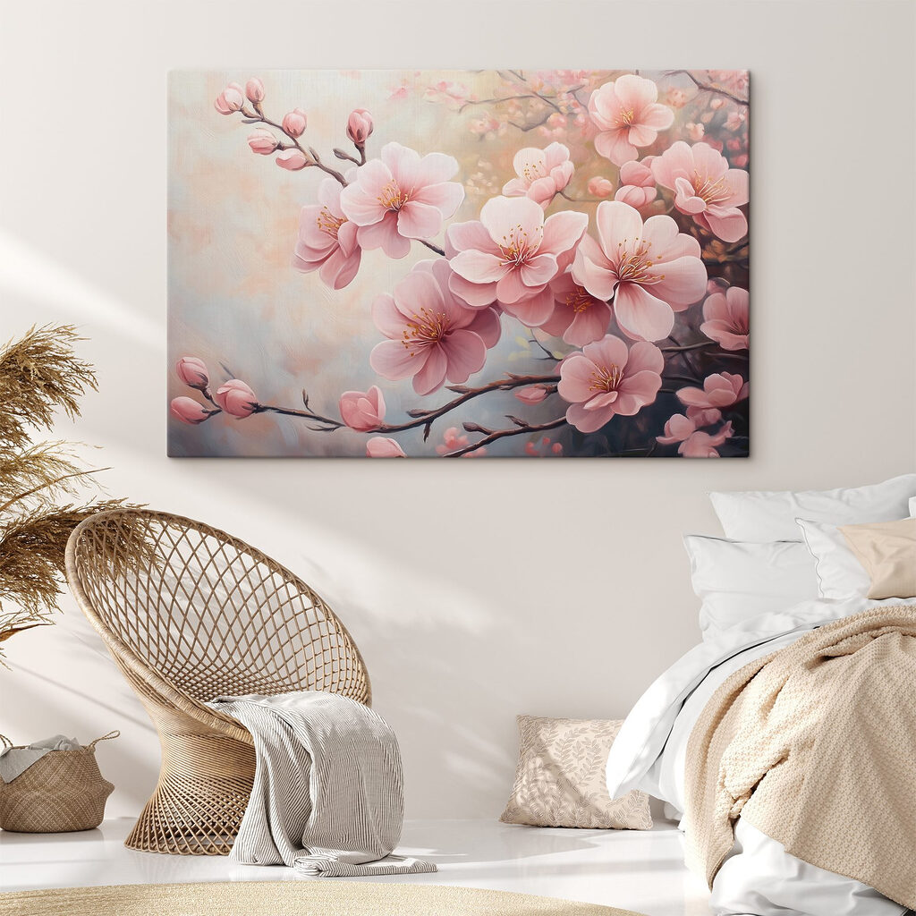 Painting of pink flowers