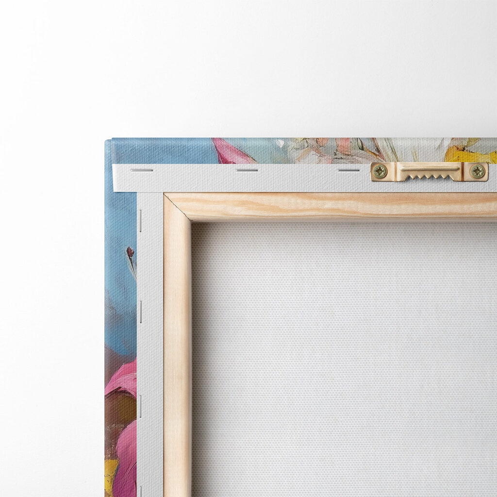 Painting of flowers on a blue background