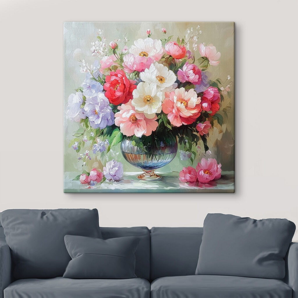 Painting of flowers in a vase Painting of flowers in a vase