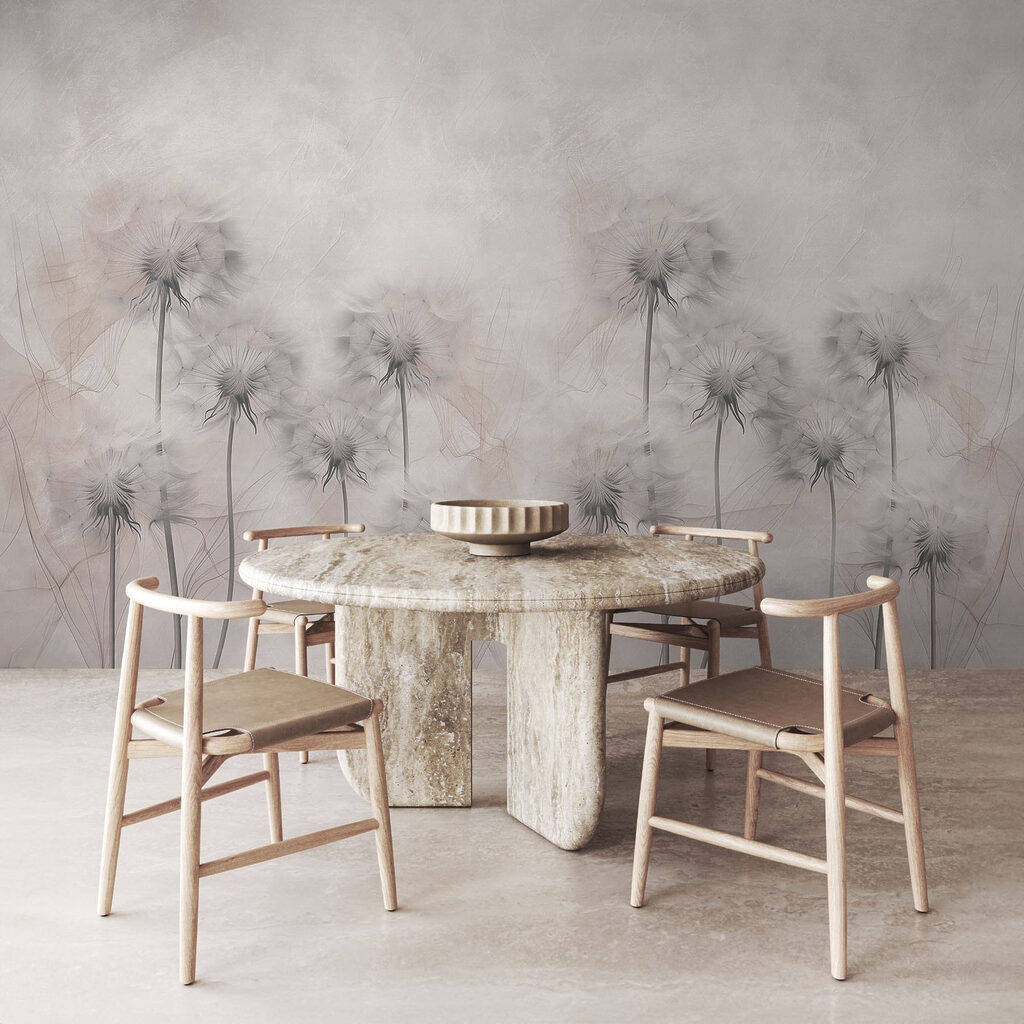 Group of dandelions on a white background Group of dandelions on a white background