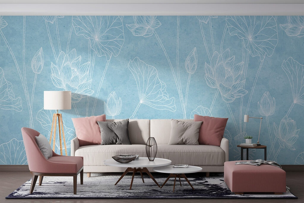 Blue and white floral pattern Blue and white floral pattern