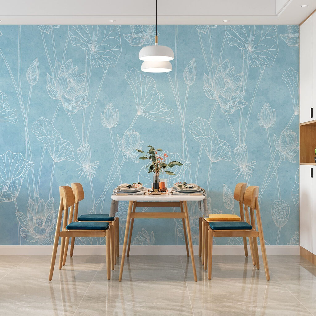 Blue and white floral pattern Blue and white floral pattern