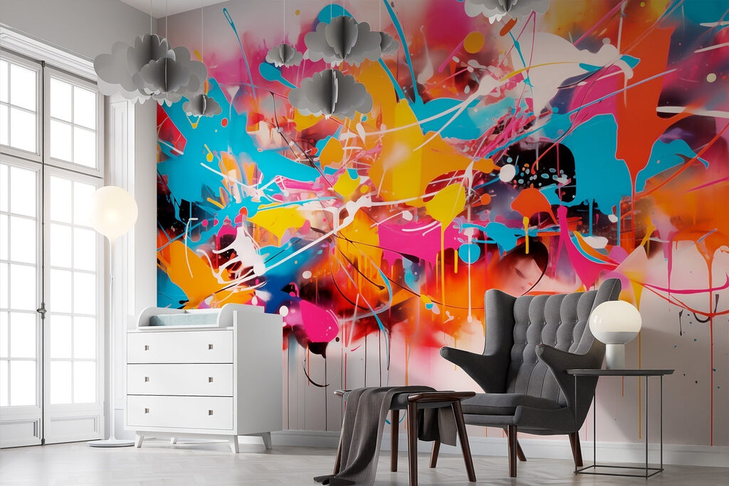 Colorful splattered art