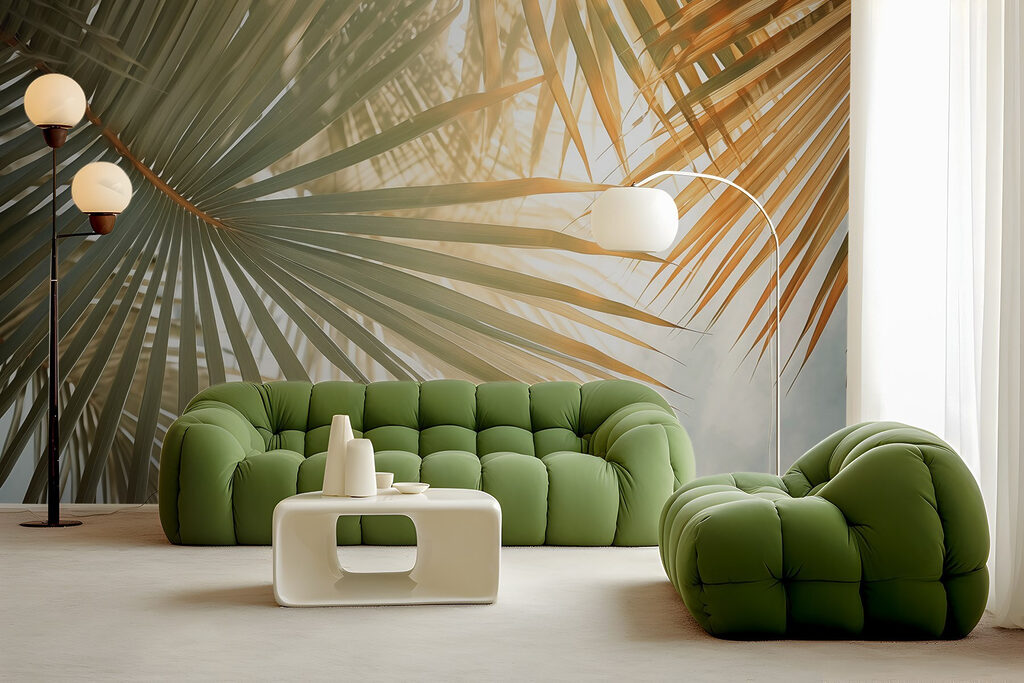 Serene palms under soft sunlight