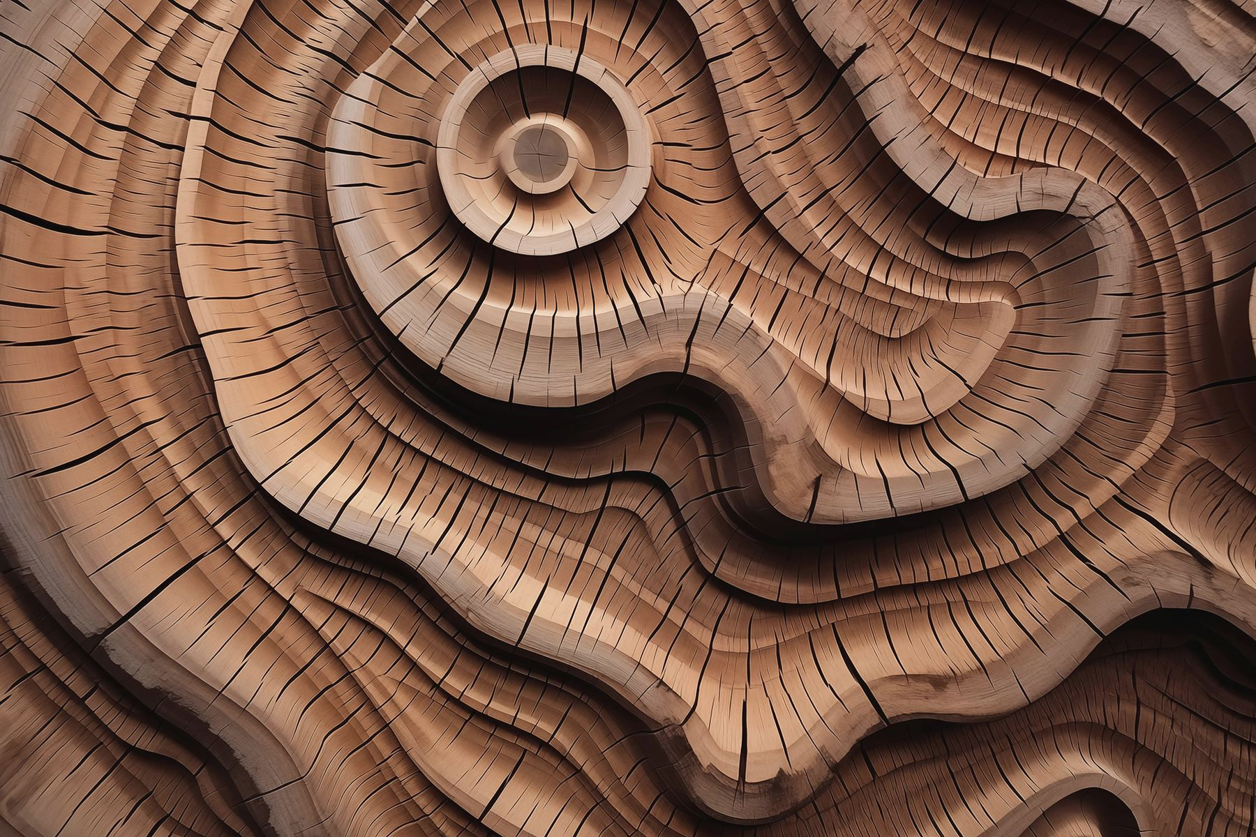 Wood carving with a spiral pattern Wood carving with a spiral pattern