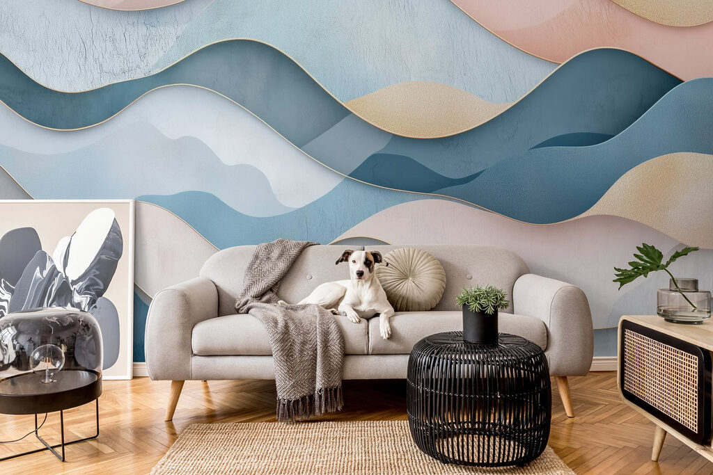 Blue and pink waves Blue and pink waves