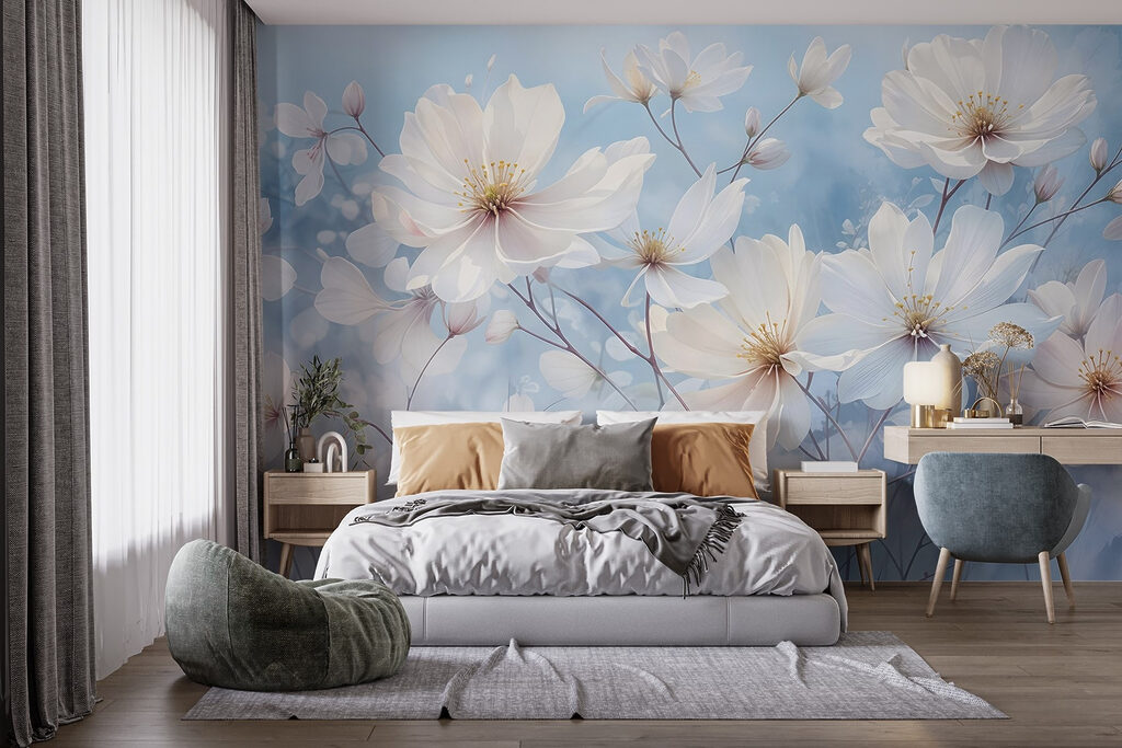 Group of white flowers Group of white flowers