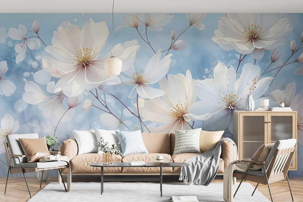 Group of white flowers Group of white flowers