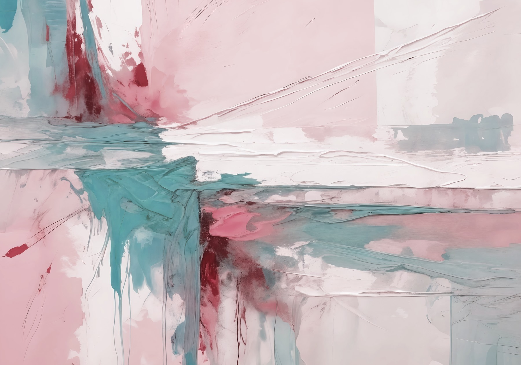 Painting of a pink and blue color