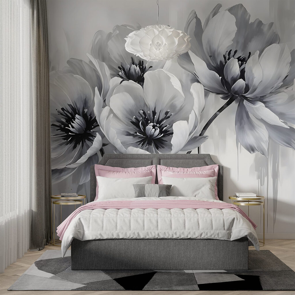 Group of flowers on a white background