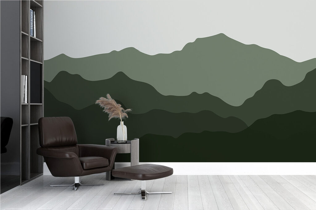 Mountain range with green hills
