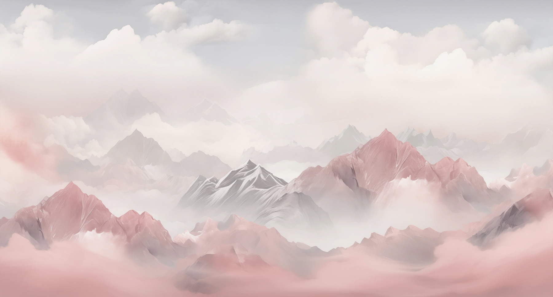 Mountain range with clouds