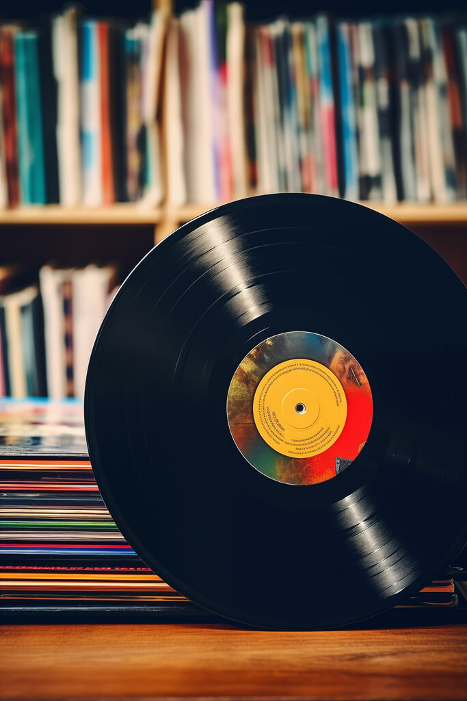 Record on a stack of records