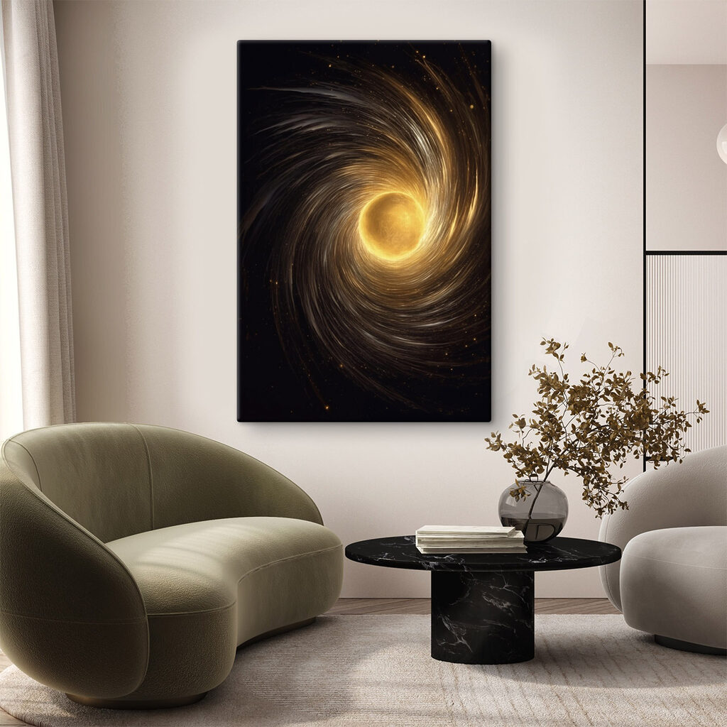 Yellow circle in space Yellow circle in space