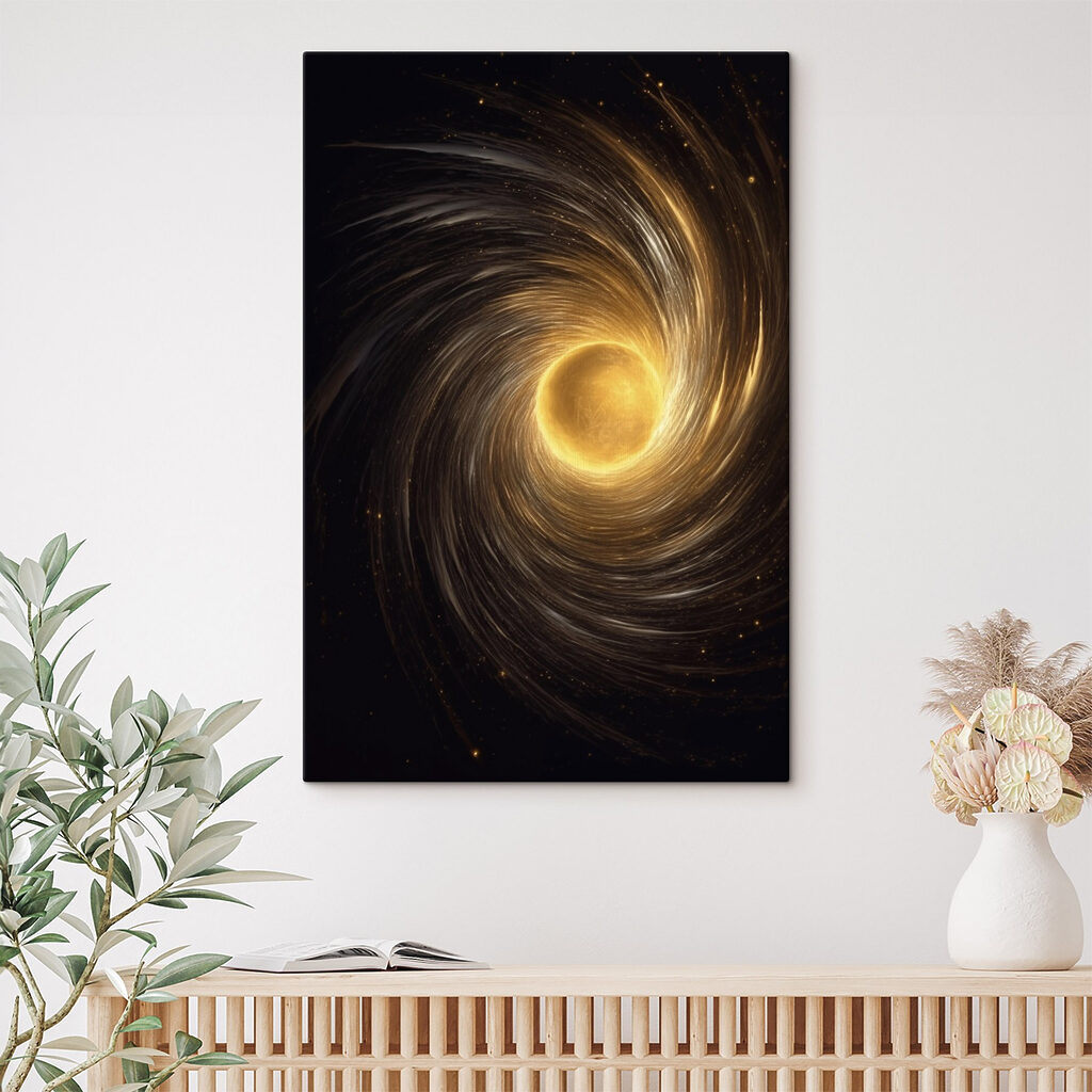 Yellow circle in space Yellow circle in space