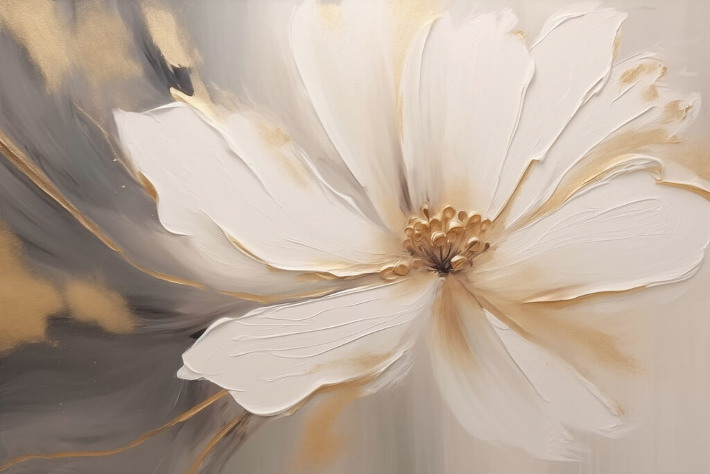 Painting of a white flower