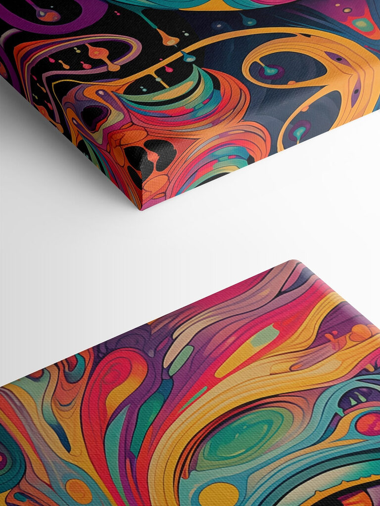 Colorful face with eyes and lips