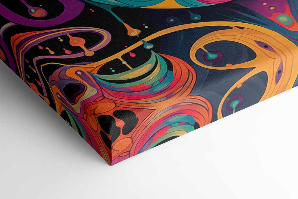 Colorful face with eyes and lips