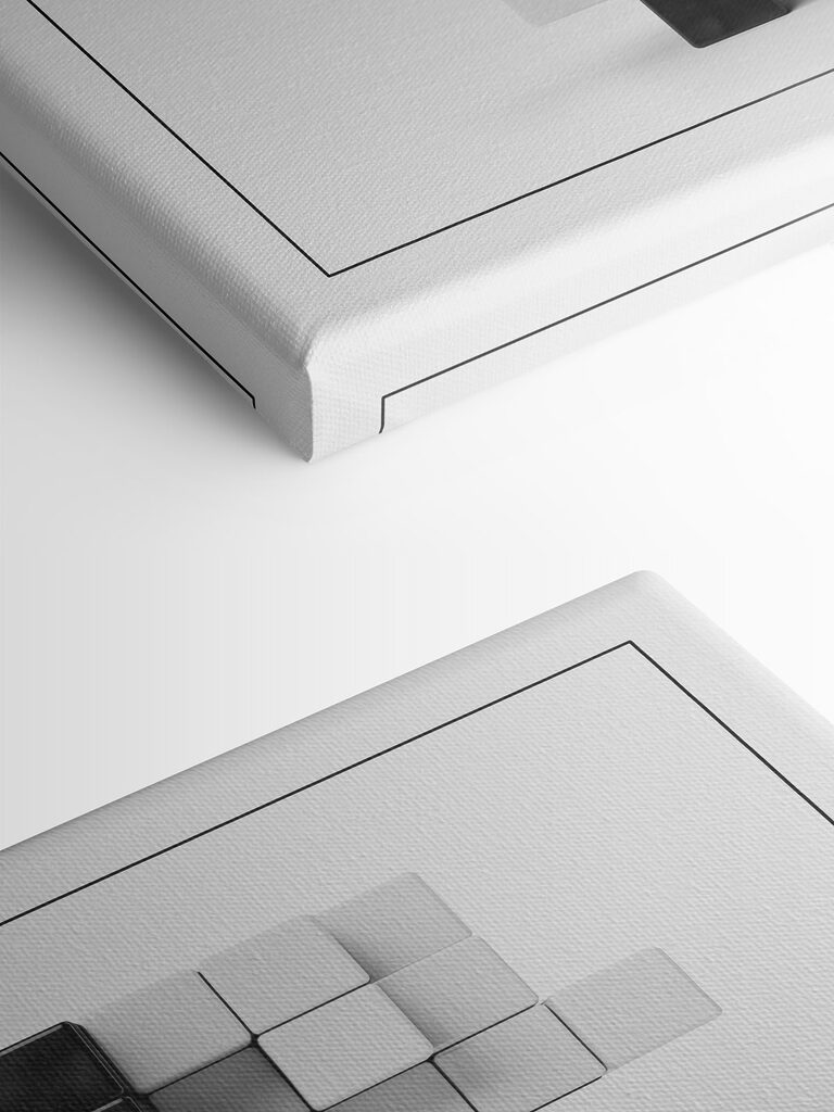 Black and white cubes stacked together Black and white cubes stacked together