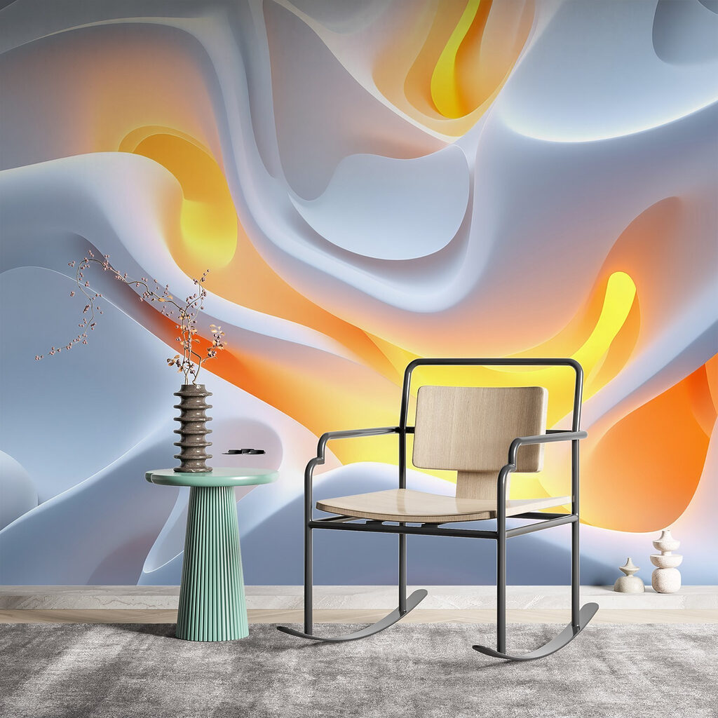 White and orange wavy surface White and orange wavy surface