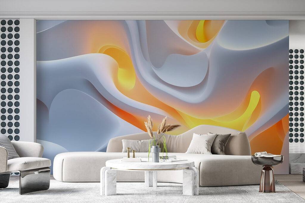 White and orange wavy surface White and orange wavy surface