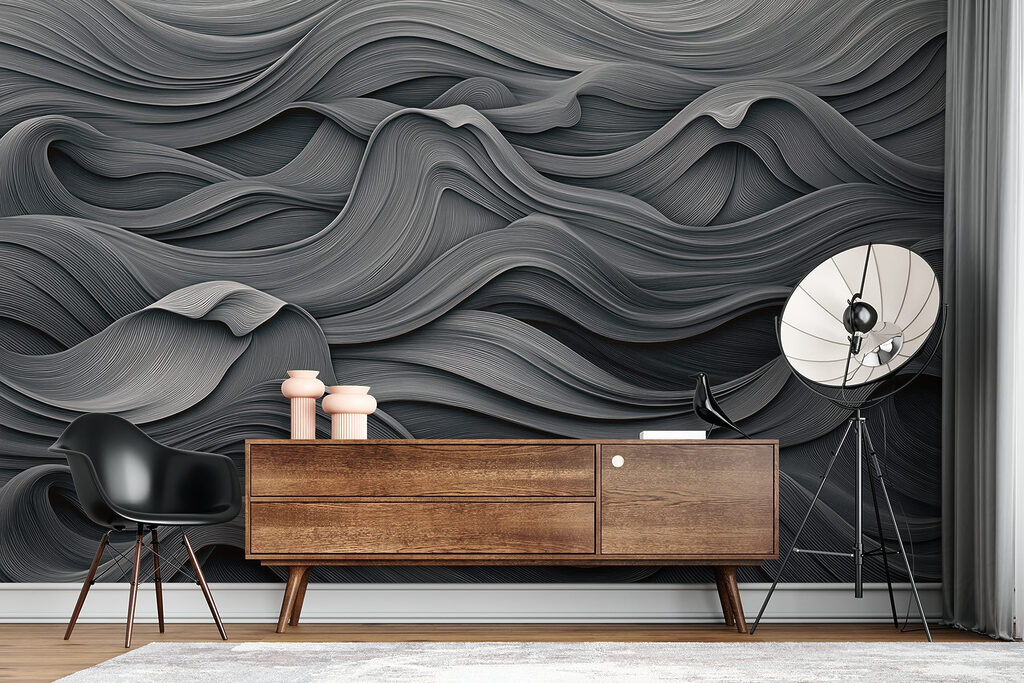 Grey and white wavy pattern