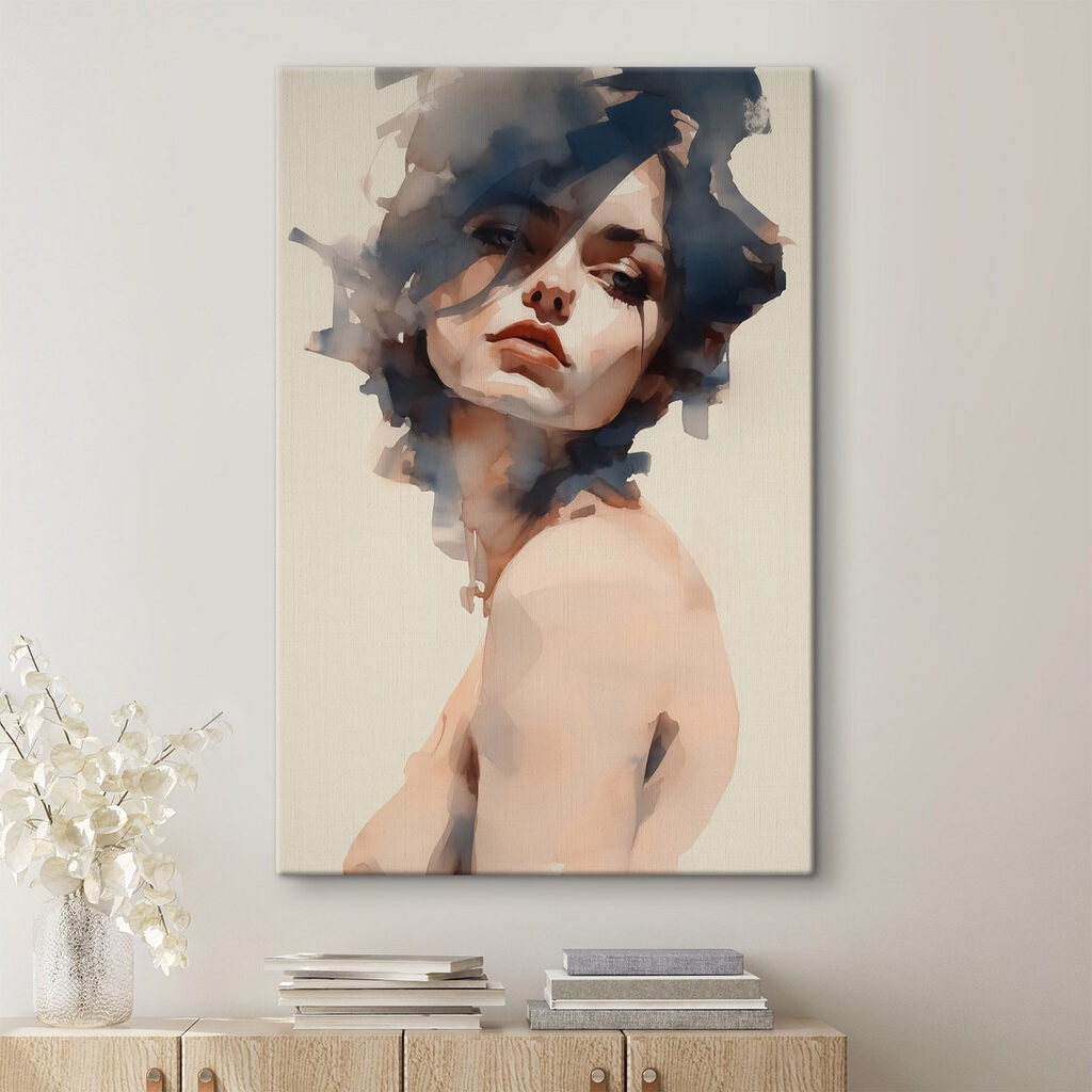 Woman with her hair blowing in the wind Woman with her hair blowing in the wind