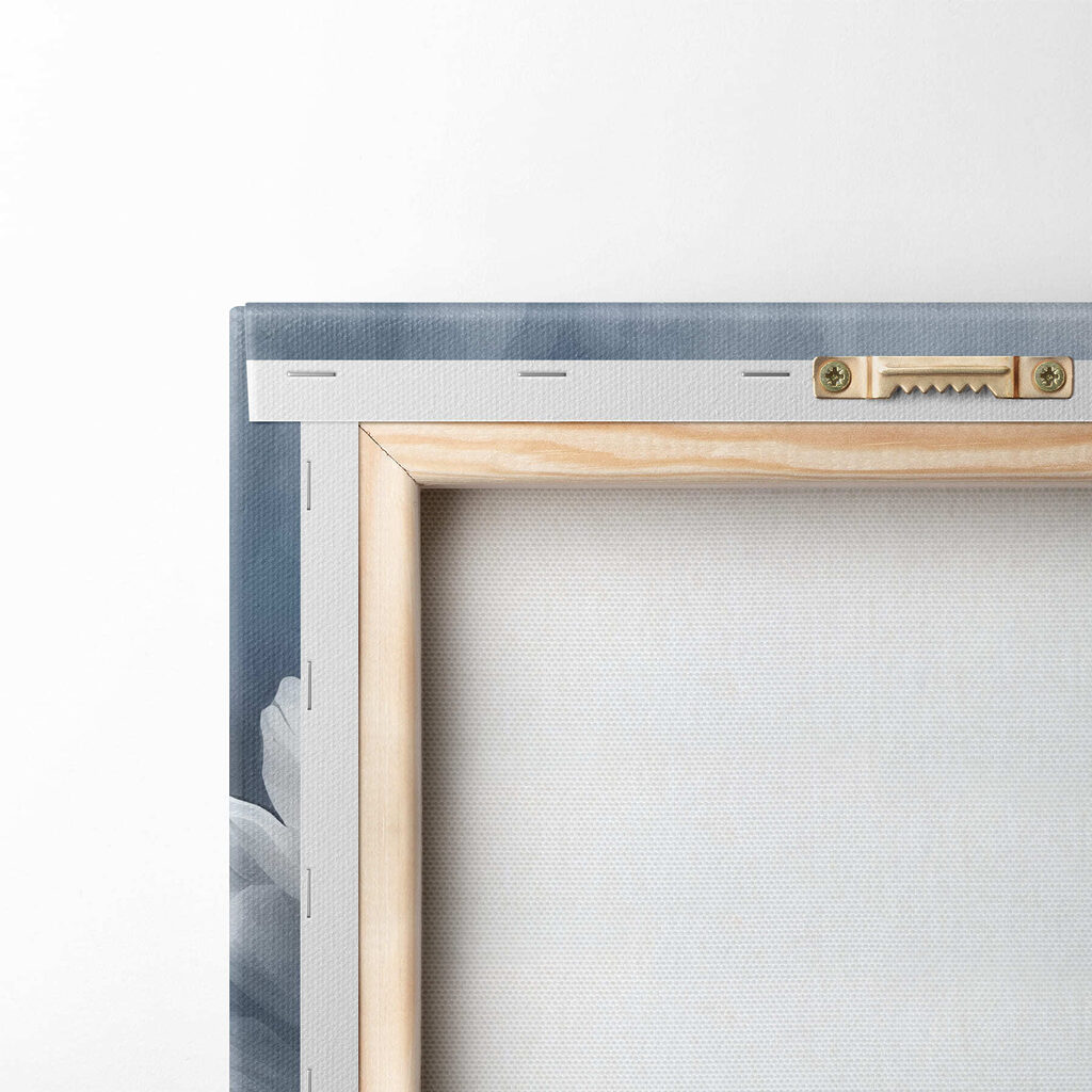 White flower on a blue background