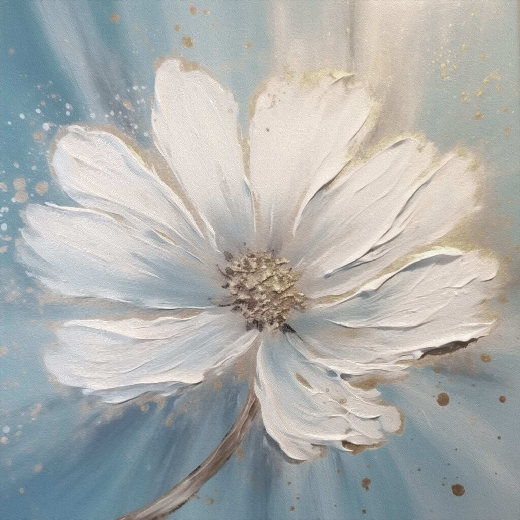 Painting of a white flower