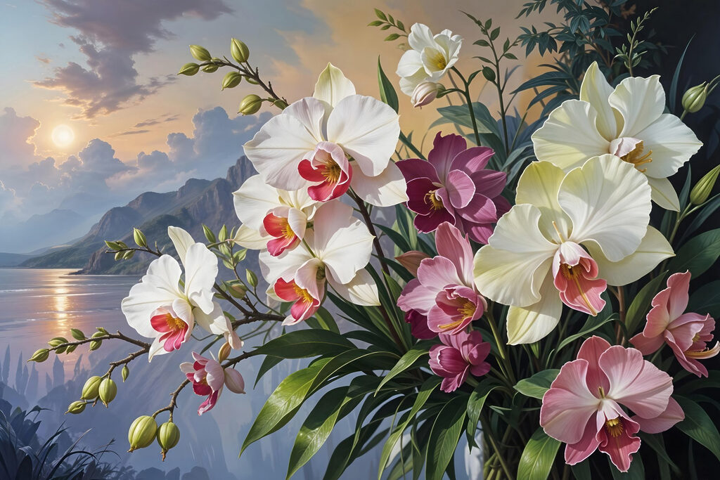 Painting of flowers in a vase
