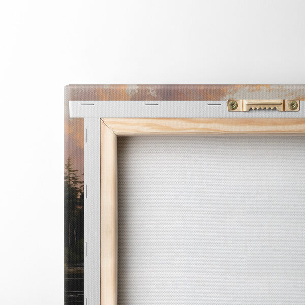 Landscape of a lake with a sunset