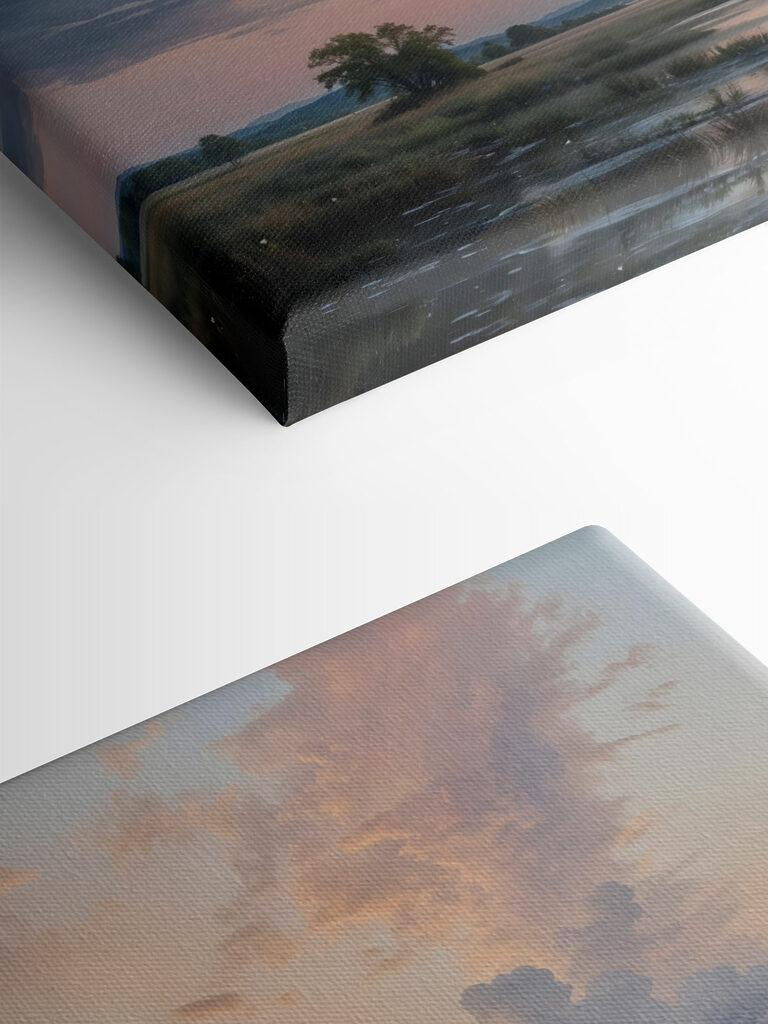 Body of water with a tree and clouds in the sky