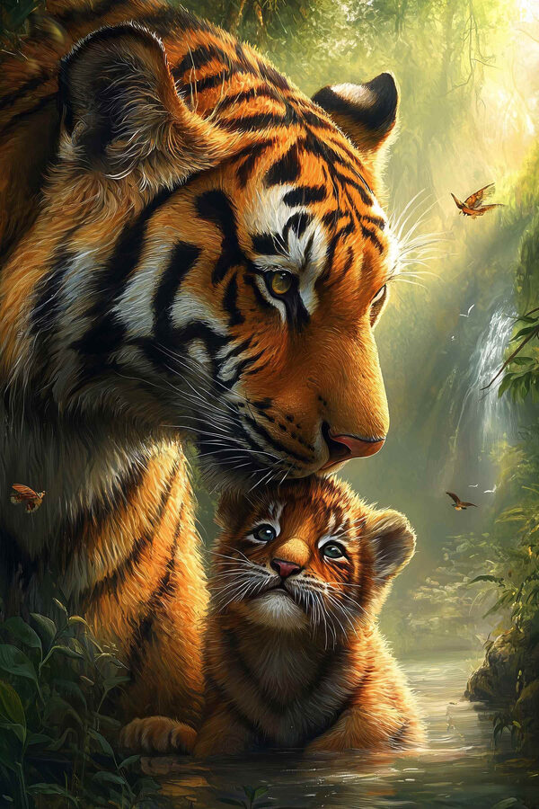 Tigris és egy kölyök a dzsungelben Tigris és egy kölyök a dzsungelben