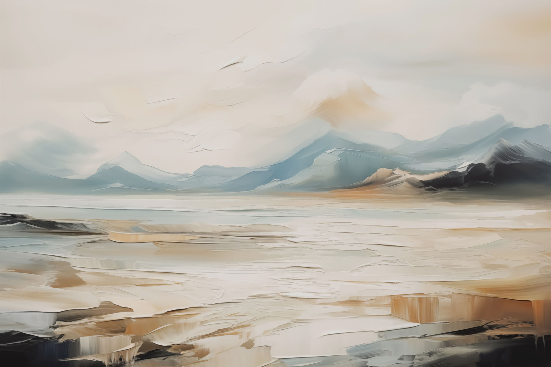 Painting of a desert landscape Painting of a desert landscape