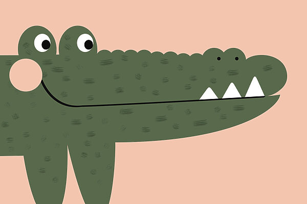 Egy krokodil karikatúrája Egy krokodil karikatúrája