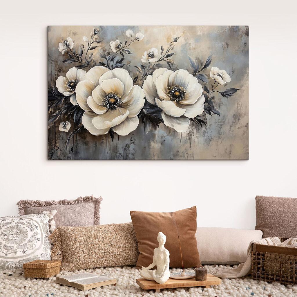 Painting of white flowers