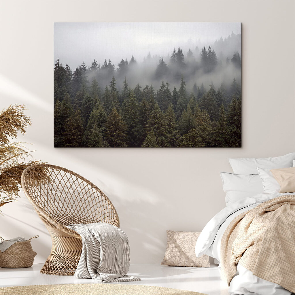 Group of trees with fog