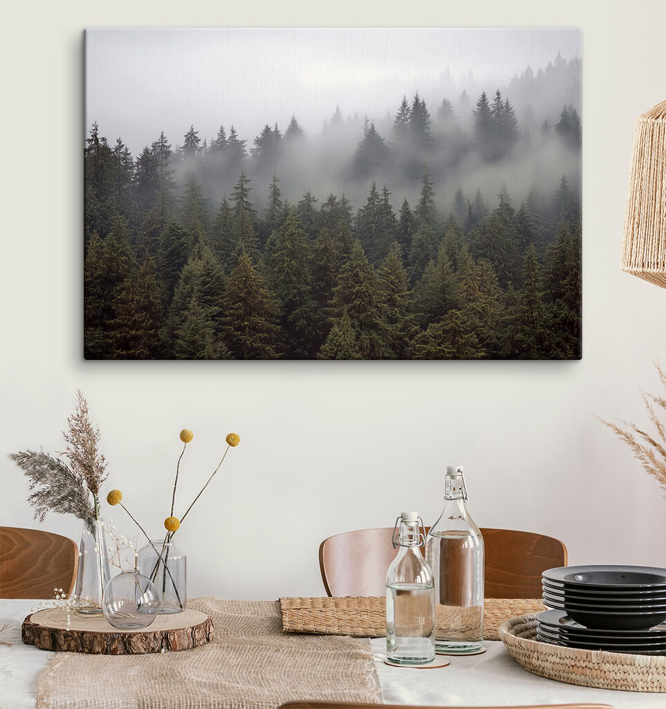 Group of trees with fog