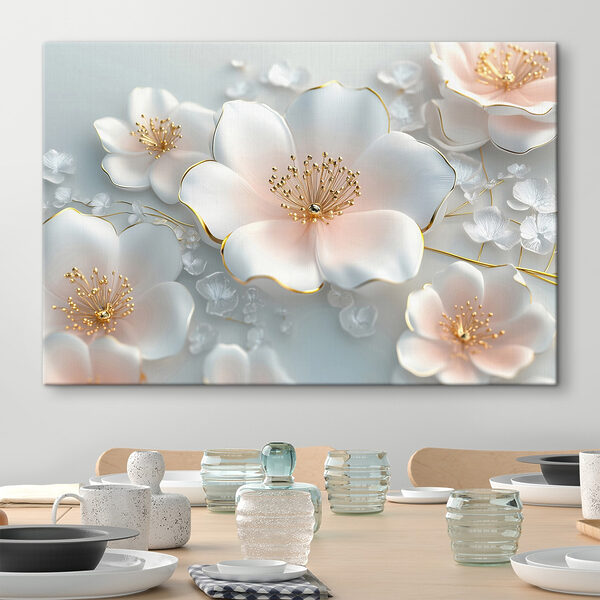 Vászonképek Fehér virágok csoportja