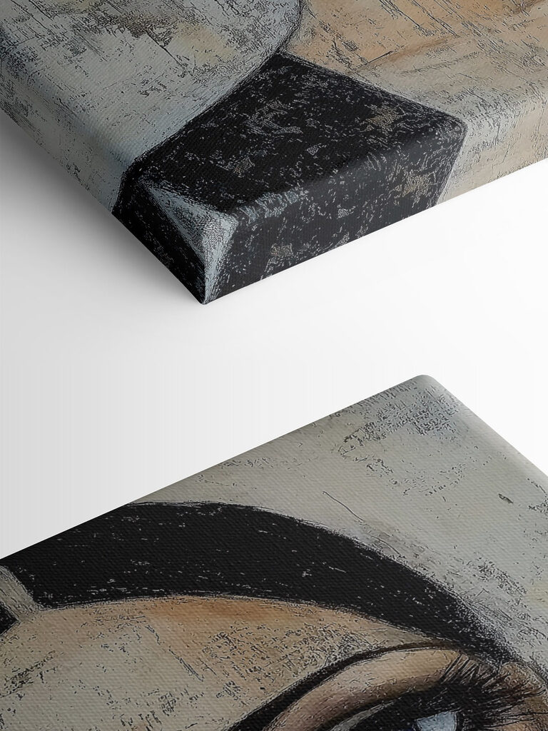 Painting of a woman with blue eyes