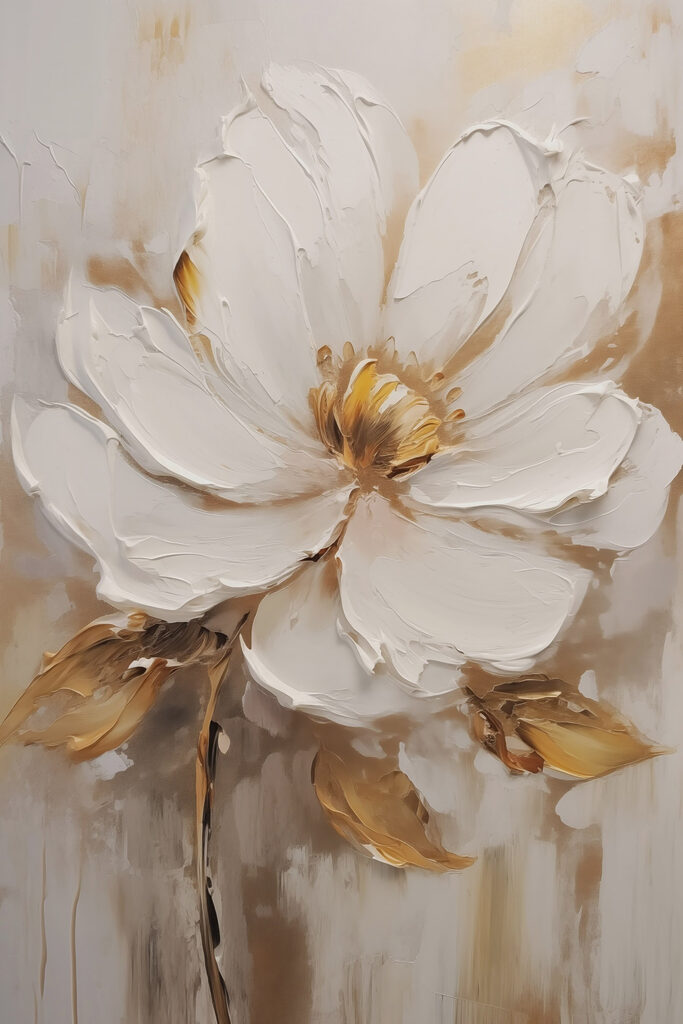 Painting of a white flower