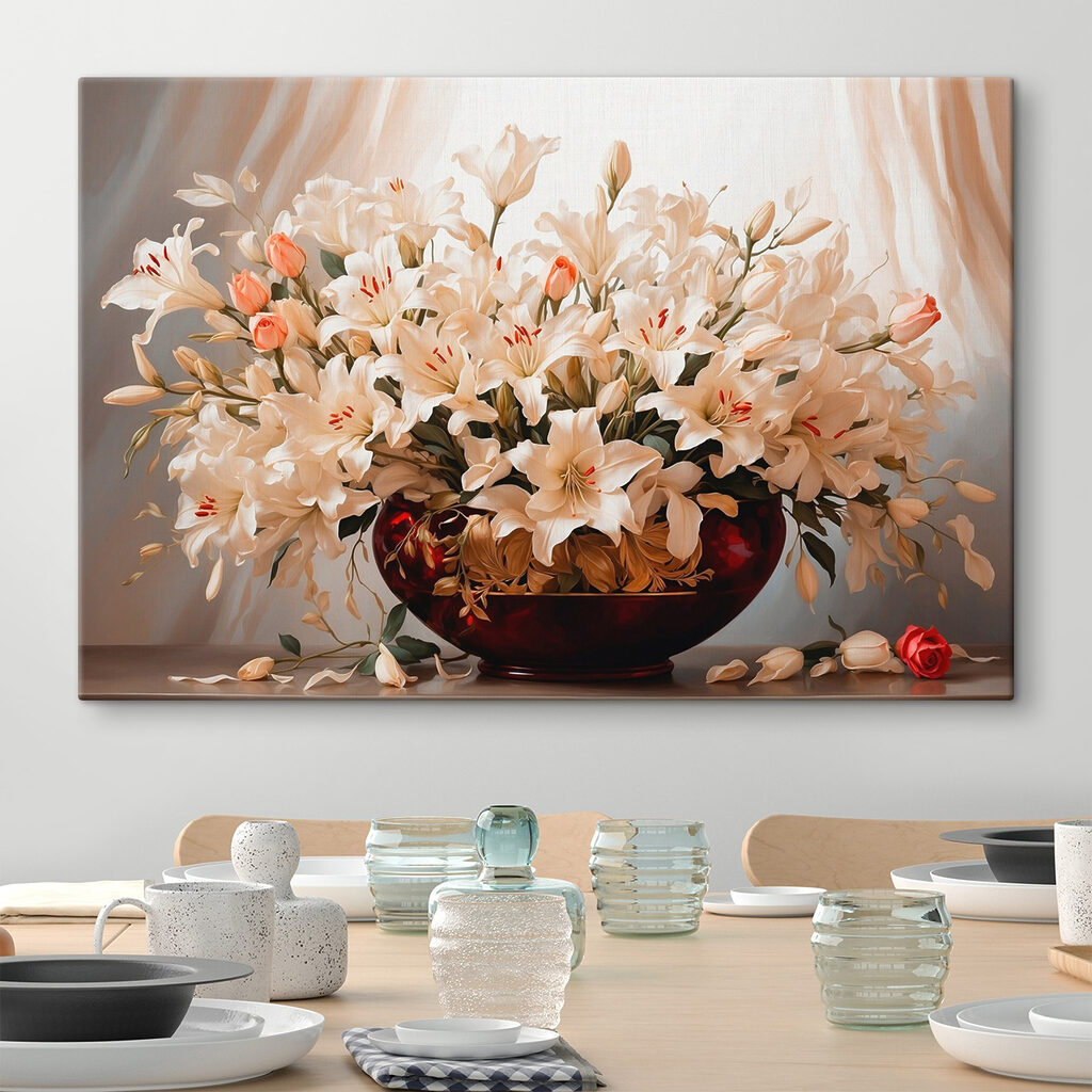 Vase of white flowers