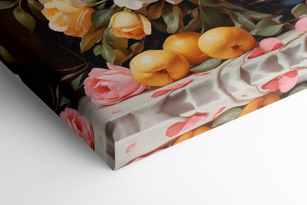 Vase of flowers and fruit Vase of flowers and fruit